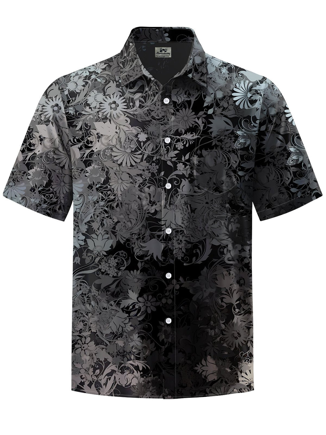 Alohadaddy® Casual Pattern Hidden Pattern Print Art Chest Pocket Men Short Sleeve Shirt Big &amp; Tall