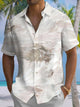 Alohadaddy® Casual Feather Art Print Chest Pocket Mens Short Sleeve Shirt Big & Tall