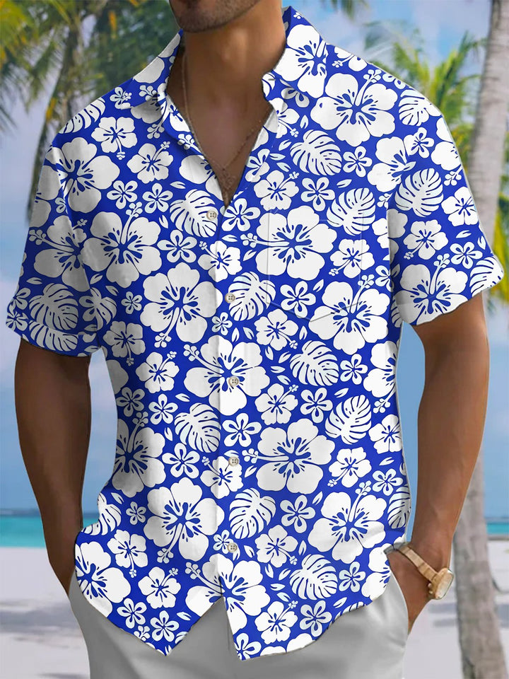 Alohadaddy® Hawaiian Hibiscus Art Print Chest Pocket Men&