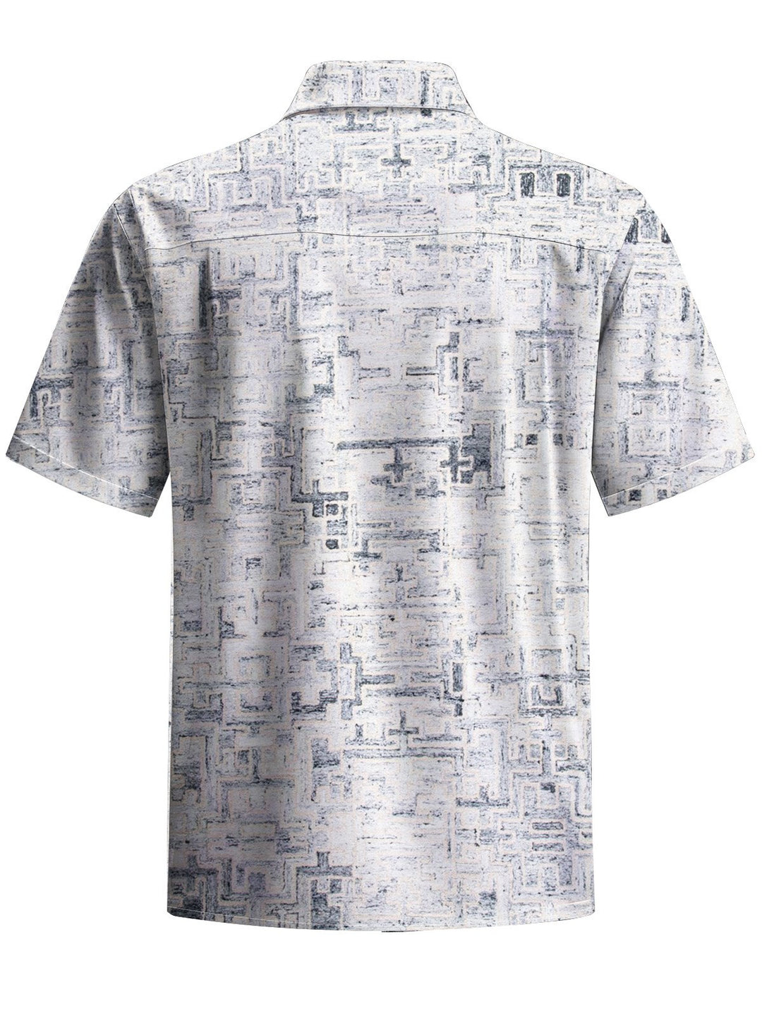 Alohadaddy® Casual Geometric Art Print Chest Pocket Men&