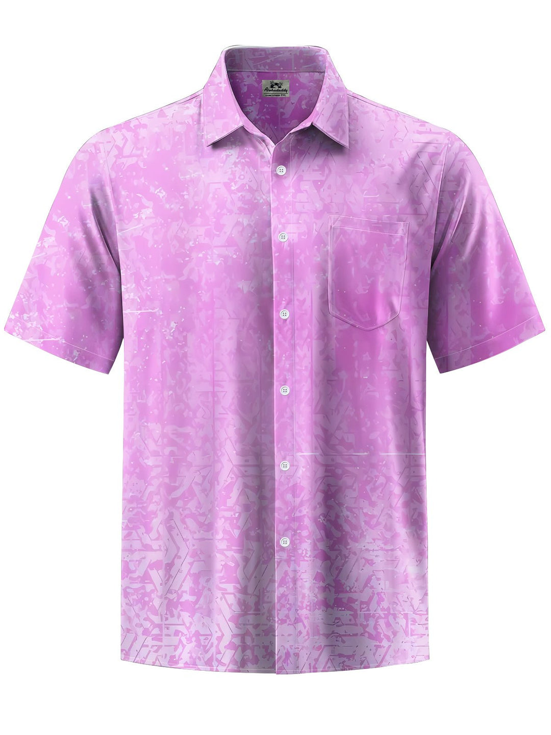 Alohadaddy® Hawaiian Abstract Gradient Art Print Chest Pocket Mens Short Sleeve Shirts Big &amp; Tall