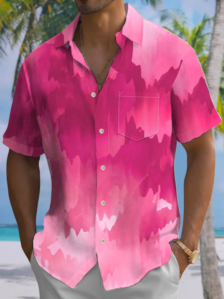 Alohadaddy® Hawaii Ombre Art Print Chest Pocket Men&