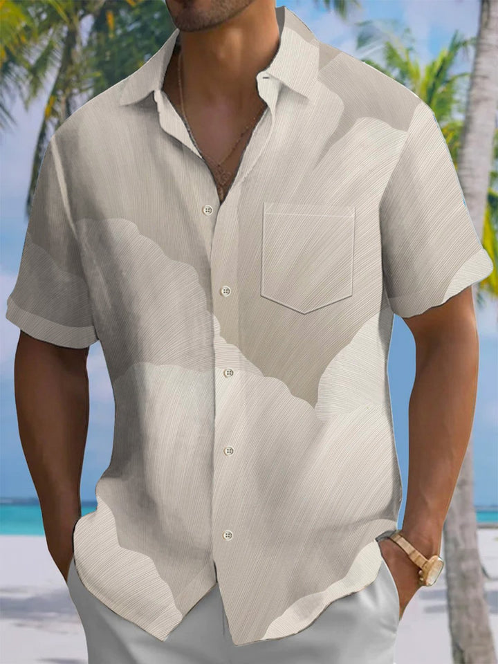 Alohadaddy® Casual Gradient Art Print Chest Pocket Men&