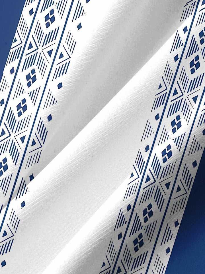 Alohadaddy® Casual Stripe Contrast Color Art Print Chest Pocket Men&