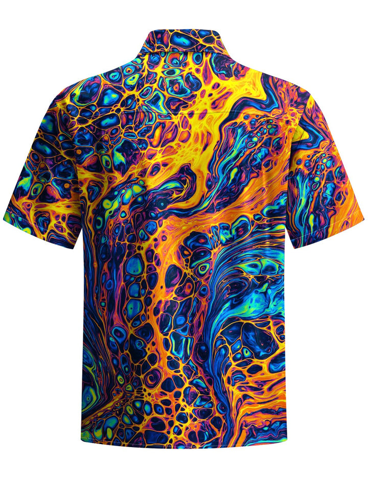 Alohadaddy® Hawaiian Abstract Texture Art Print Chest Pocket Men&