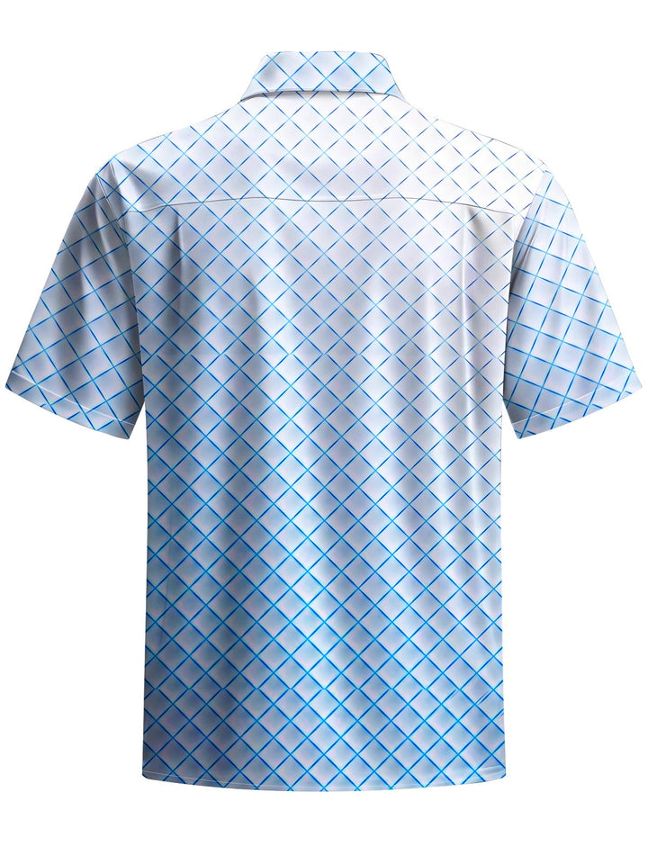 Alohadaddy® Hawaiian Plaid Ombre Art Print Chest Pocket Men&