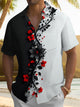 Alohadaddy® Casual Contrast Pattern Art Print Chest Pocket Men's Short Sleeve Shirt Big & Tall