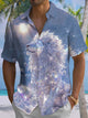 Alohadaddy® Casual Lion Diamond Art Print Pocket Stretch Men's Short Sleeve Shirt Big & Tall