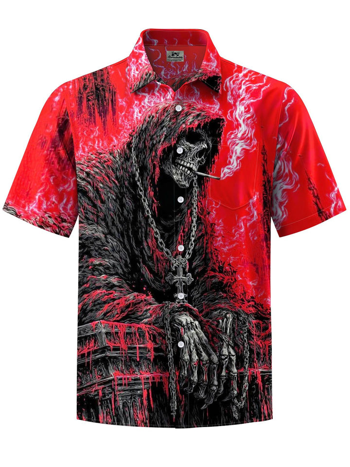 Alohadaddy® Halloween Skull Print Art Pocket Stretch Men&