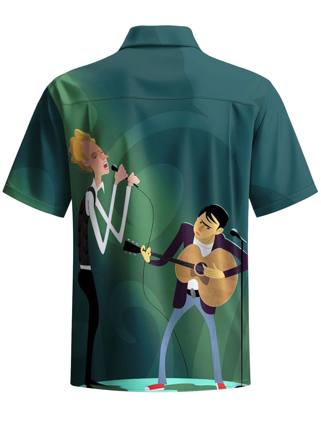 Alohadaddy® Retro Cartoon Music Performance Print Art Pocket Stretch Men&