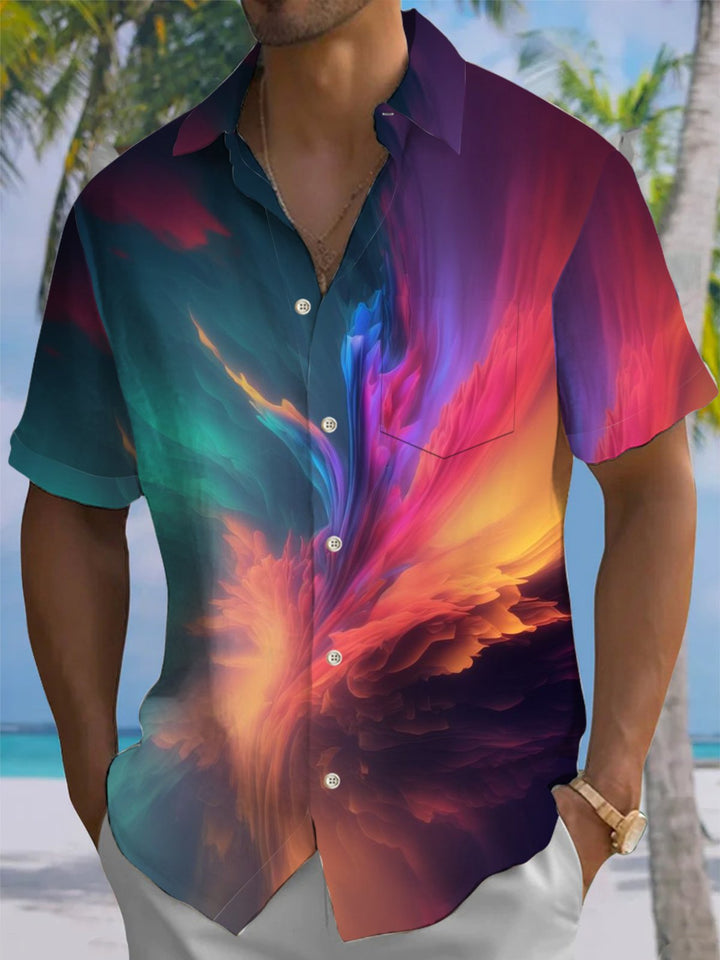 Alohadaddy® Casual Abstract Print Button Pocket Stretch Men&