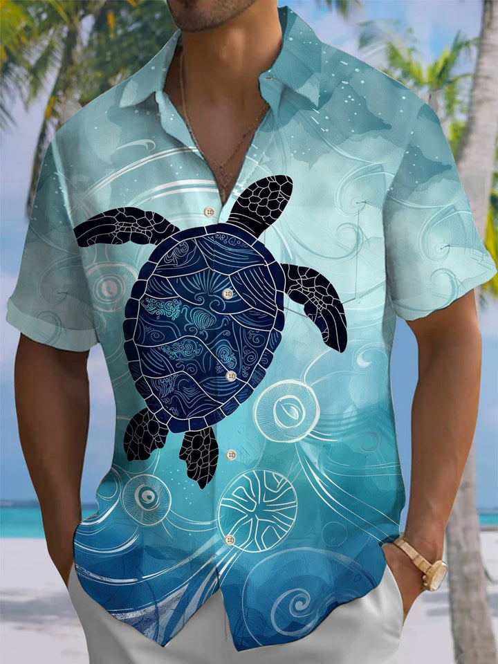 Alohadaddy® Hawaiian Turtle Print Pocket Stretch Men&