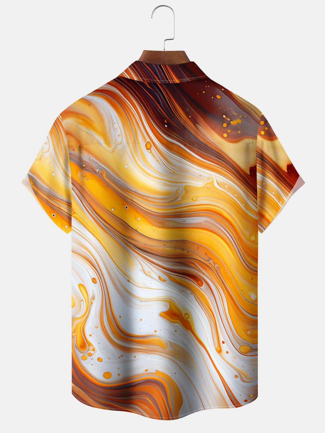 Alohadaddy® Casual Abstract Textured Print Pockets Elastic Button Men&