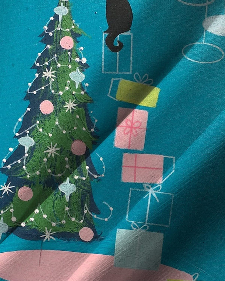 Alohadaddy® Christmas Tree Atomic Print Art Pocket Button Elastic Men&