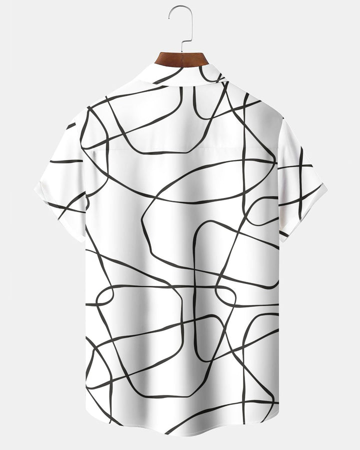 Alohadaddy® Casual Abstract Striped Print Art Button Cardigan Pocket Men&