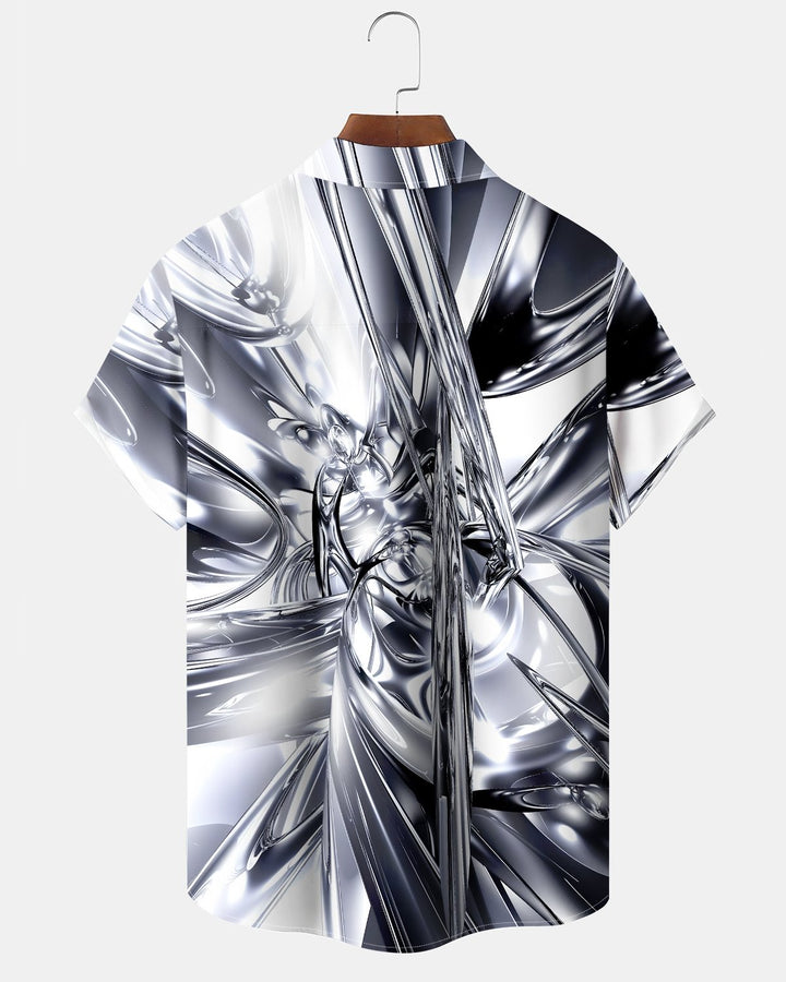 Alohadaddy® Casual Abstract Print Art Button Pocket Cardigan Men&