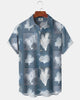 Alohadaddy® Hawaiian Coral Print Art Button Pocket Cardigan Men's Short Sleeve Shirt Big & Tall