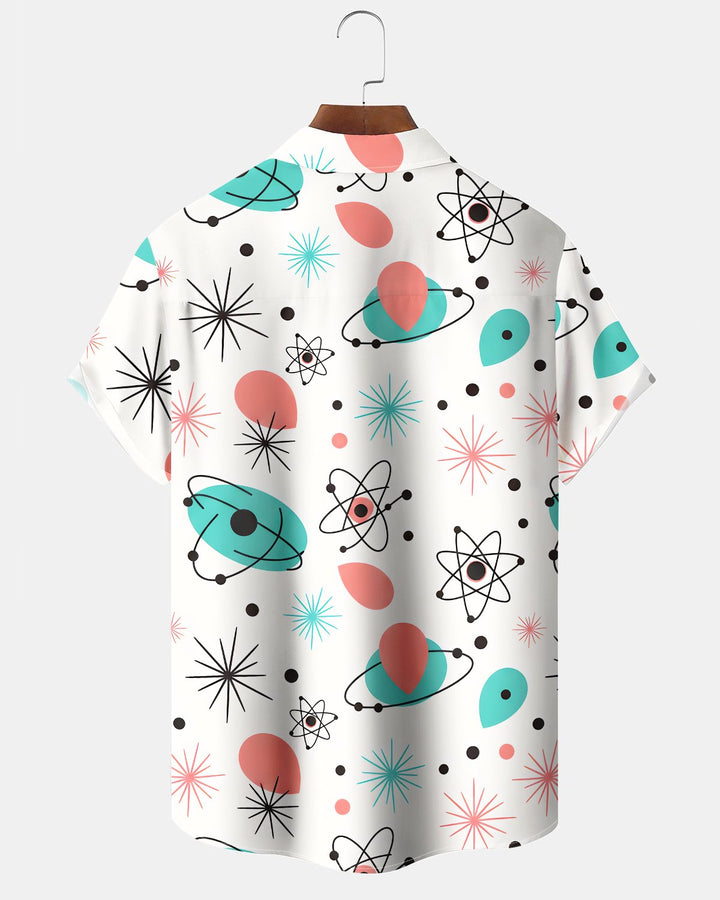 Alohadaddy® Casual Geometric Print Art Button Pocket Cardigan Men&