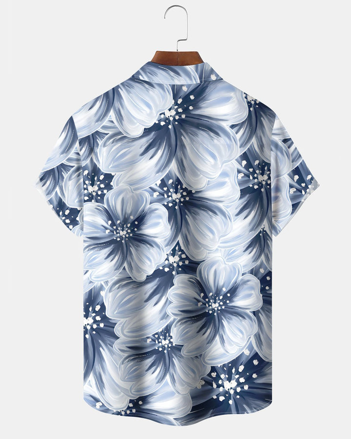 Alohadaddy® Hawaiian Floral Print Art Button Pocket Cardigan Men&