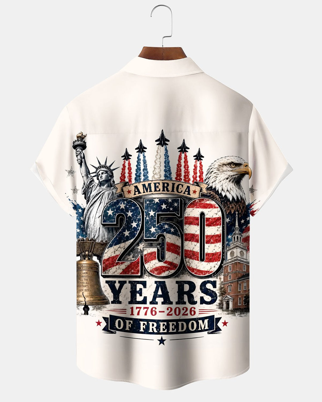 Alohadaddy® Holiday 250th Anniversary USA Print Art Button Pocket Cardigan Men&