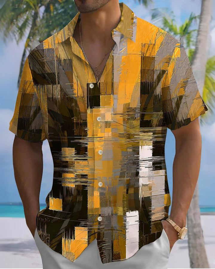 Alohadaddy® Vintage Abstract Print Art Button Pocket Cardigan Men&