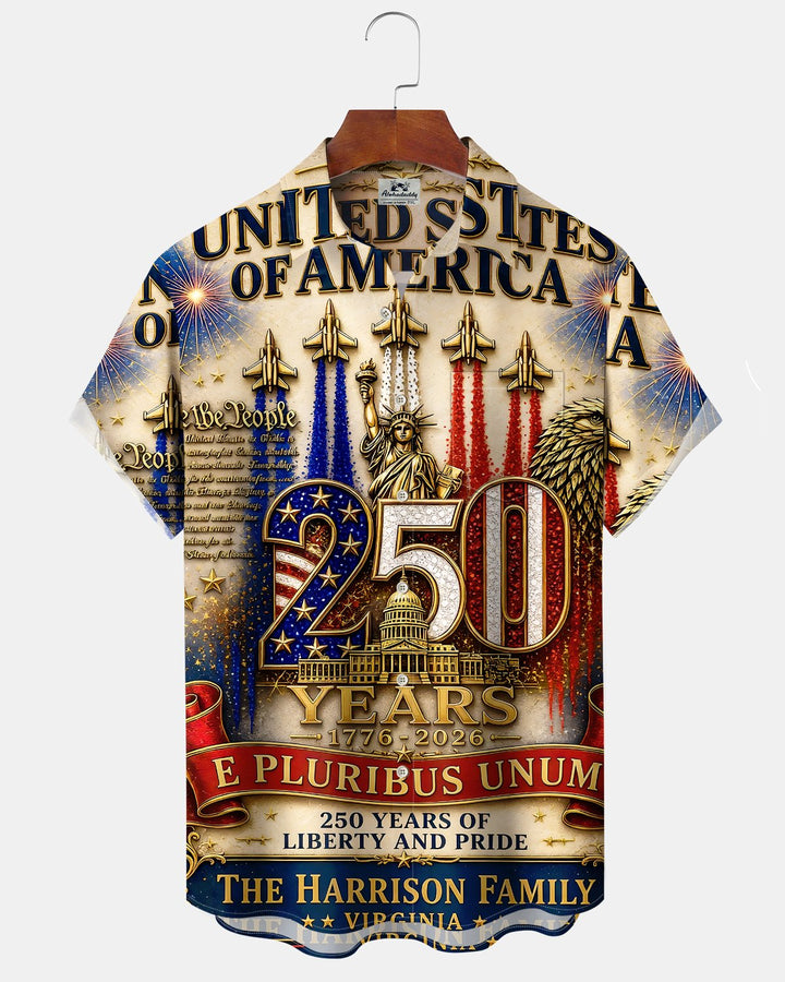 Alohadaddy® Holiday Independence Day Print Art Button Pocket Cardigan Men&