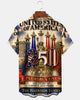 Alohadaddy® Holiday Independence Day Print Art Button Pocket Cardigan Men's Short Sleeve Shirt