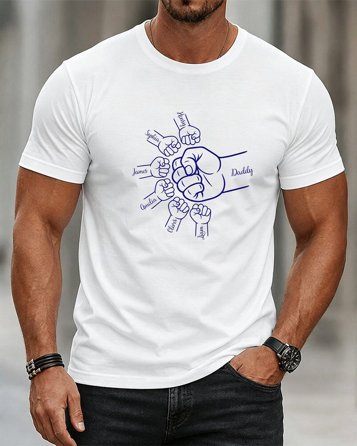 Alohadaddy® Casual Short-Sleeve Crew-Neck T-Shirt with Fist Print