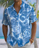 Alohadaddy® Men's Short-Sleeve Button-Down Shirt  Hawaiian Ocean-Themed Art Print with Pocket