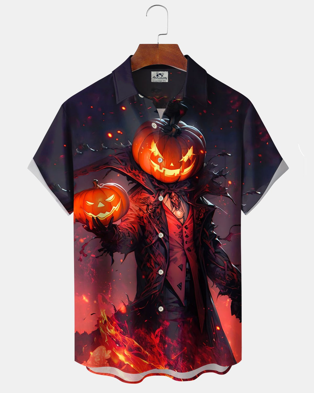 Alohadaddy® Holiday Halloween Graphic Print Button-Down Pocket Cardigan-Style Men&