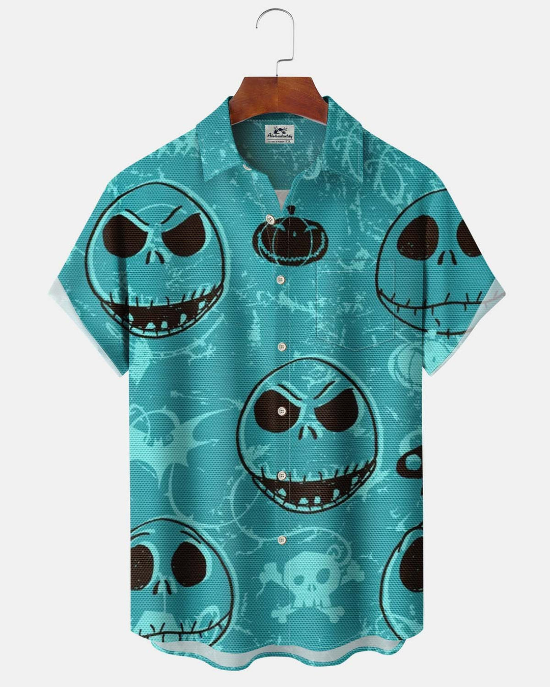 Alohadaddy® Men’s Short-Sleeve Button-Down Shirt  Vintage-Style Christmas Print with Pocket