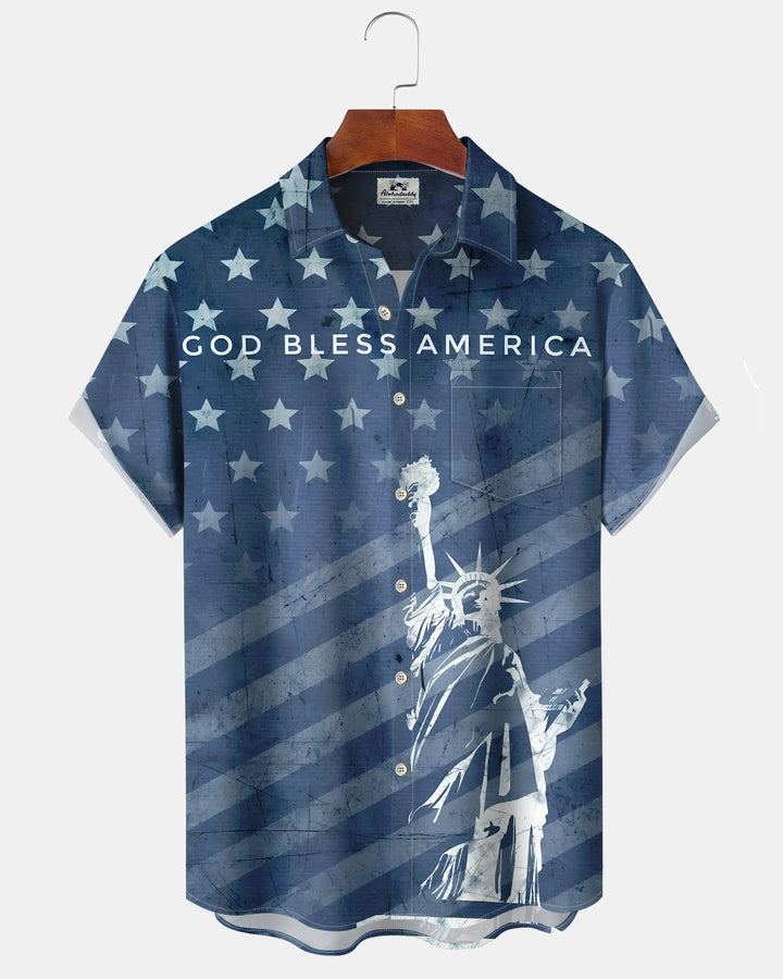 Alohadaddy® Vintage 250th Anniversary of the Founding of the United States Print Art Buttons Pockets Cardigan  Men&