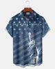 Alohadaddy® Vintage 250th Anniversary of the Founding of the United States Print Art Buttons Pockets Cardigan  Men's Short-Sleeve Shirt