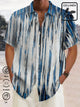 Alohadaddy Cotton Linen Art Ombre Textured Print Breast Pocket Shirt Plus Size Resort Shirt