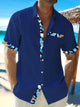 Alohadaddy Hawaiian Floral Print Men's Button Pocket Short Sleeve Shirt