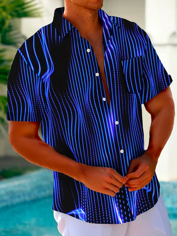 Alohadaddy Retro Abstract Gradient Stripe Print Men&