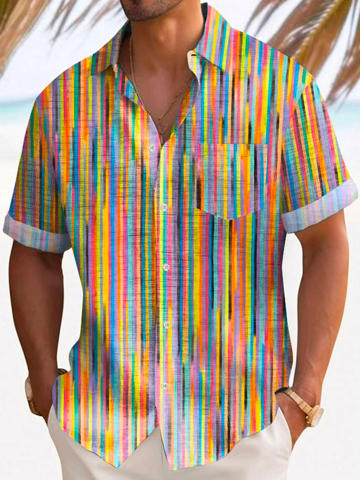 Alohadaddy Retro Gradient Stripes 3D Digital Print Men&
