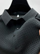 Alohadaddy Retro Basics Quick-Drying Seersucker Men's Button Lapel POLO Shirt Big & Tall