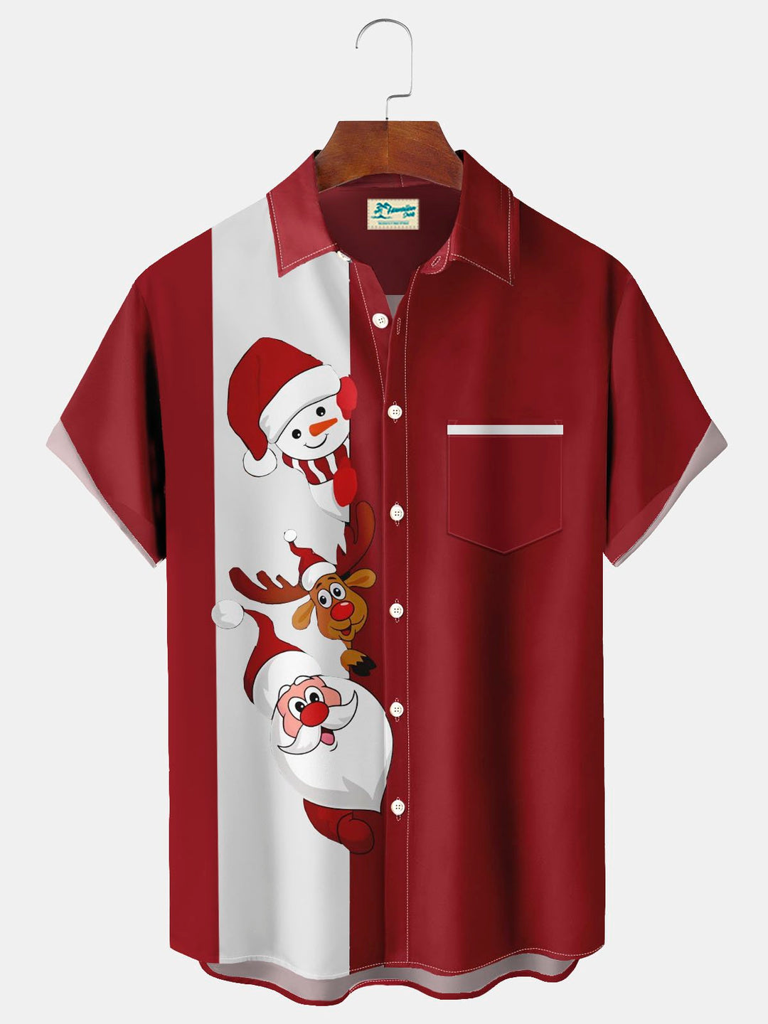 Alohadaddy Christmas Old Man Sika Deer Snowman Print Men&