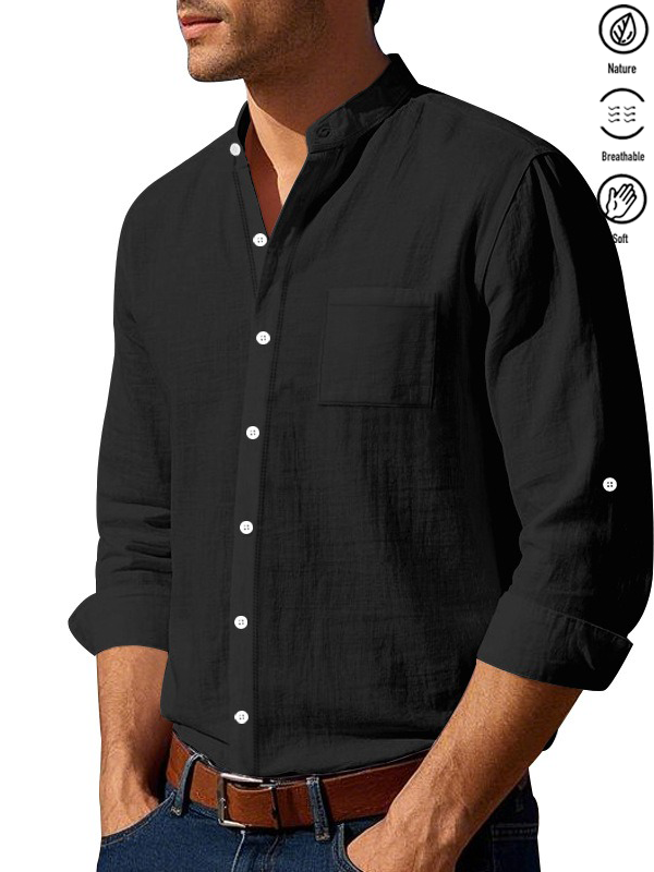 Alohadaddy® Basic Solid Color Cotton Linen Print Men&