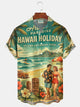 Alohadaddy® Hawaiian Floral Beach Vacation Print Men's Button-Down Short-Sleeve Shirt Big & Tall