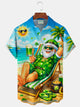 Alohadaddy® St. Patrick's Day Beer Vacation Print Men's Button-Down Pocket Short-Sleeve Shirt Big & Tall