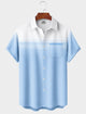Alohadaddy® Men's Short-Sleeve Button-Down Shirt with Pocket Geometric Print