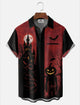 Alohadaddy® Men's Short-Sleeve Button-Down Shirt with Pocket Halloween Print