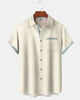 Alohadaddy® Men's Short-Sleeve Button-Down Shirt with Pocket Plant Print