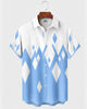 Alohadaddy® Men's Short-Sleeve Button-Down Shirt with Pocket Geometric Print