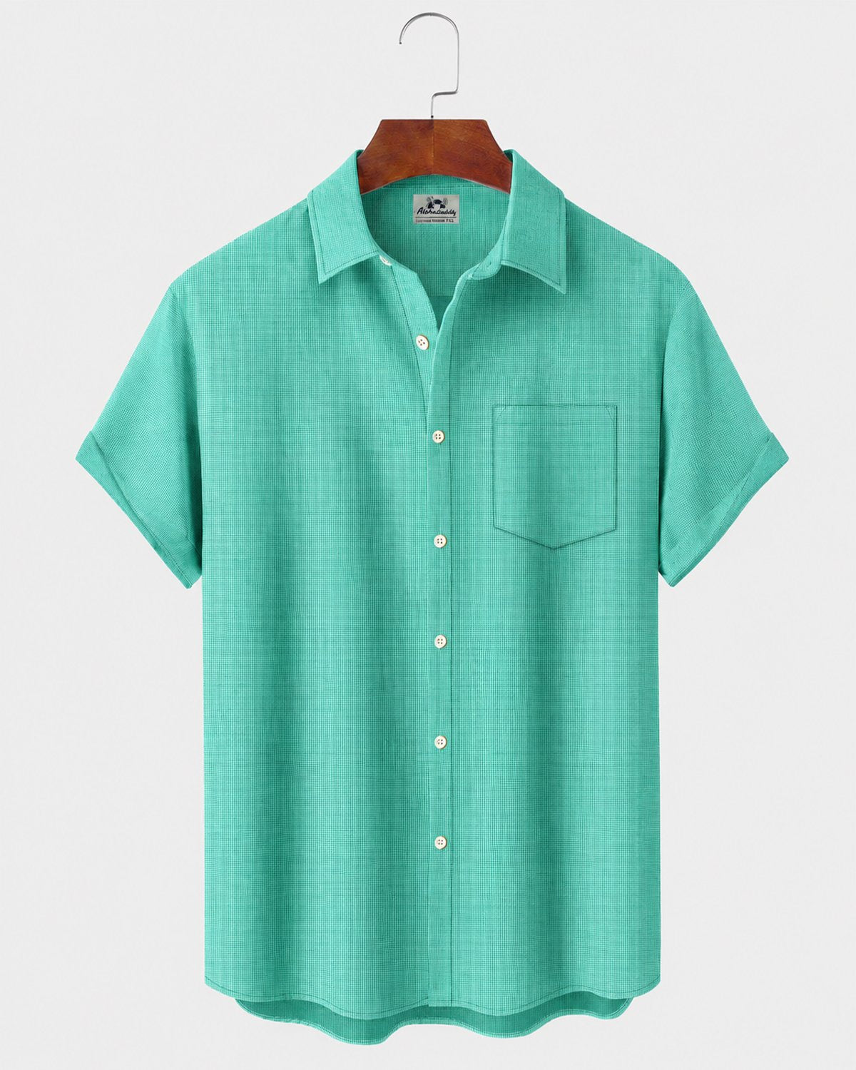Alohadaddy® Men's Short-Sleeve Button-Down Shirt with Pocket Geometric Print