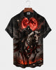 Alohadaddy® Men's Short-Sleeve Button-Down Shirt with Pocket Halloween Print
