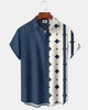 Alohadaddy® Casual Polka Dot Geometric Print Men's Short-Sleeve Shirt