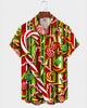 Alohadaddy® Men's Short-Sleeve Button-Down Shirt with Pocket Christmas Print